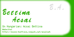 bettina acsai business card
